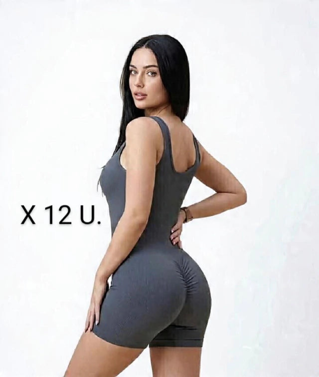 6 Catsuits Cortos Mujer Levanta Glúteos Push Up Lycra Deportiva X 6 UNIDADES