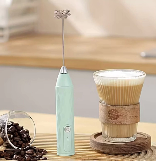 Batidor Mezclador Espumador Eléctrico de Mano para Café- Leche y Huevos - Acero Inoxidable.