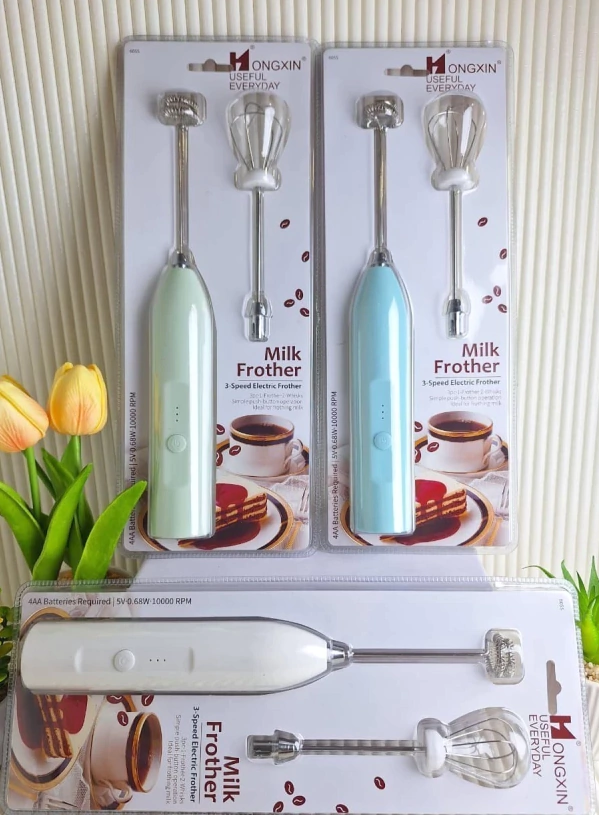 Batidor Mezclador Espumador Eléctrico de Mano para Café- Leche y Huevos - Acero Inoxidable.