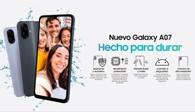 Samsung Galaxy A07 - Pantalla 6.7" - Cámara 50MP - Batería 5000mAh