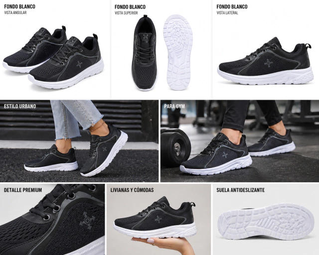 Zapatillas Urbanas Deportivas - Livianas y Cómodas para Uso Diario y Gimnasio