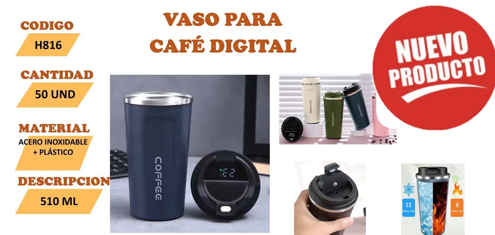 Vaso Digital para Café o infusiones